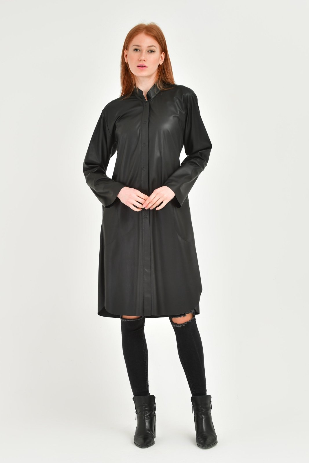 Black Leather Coat - ADAMO