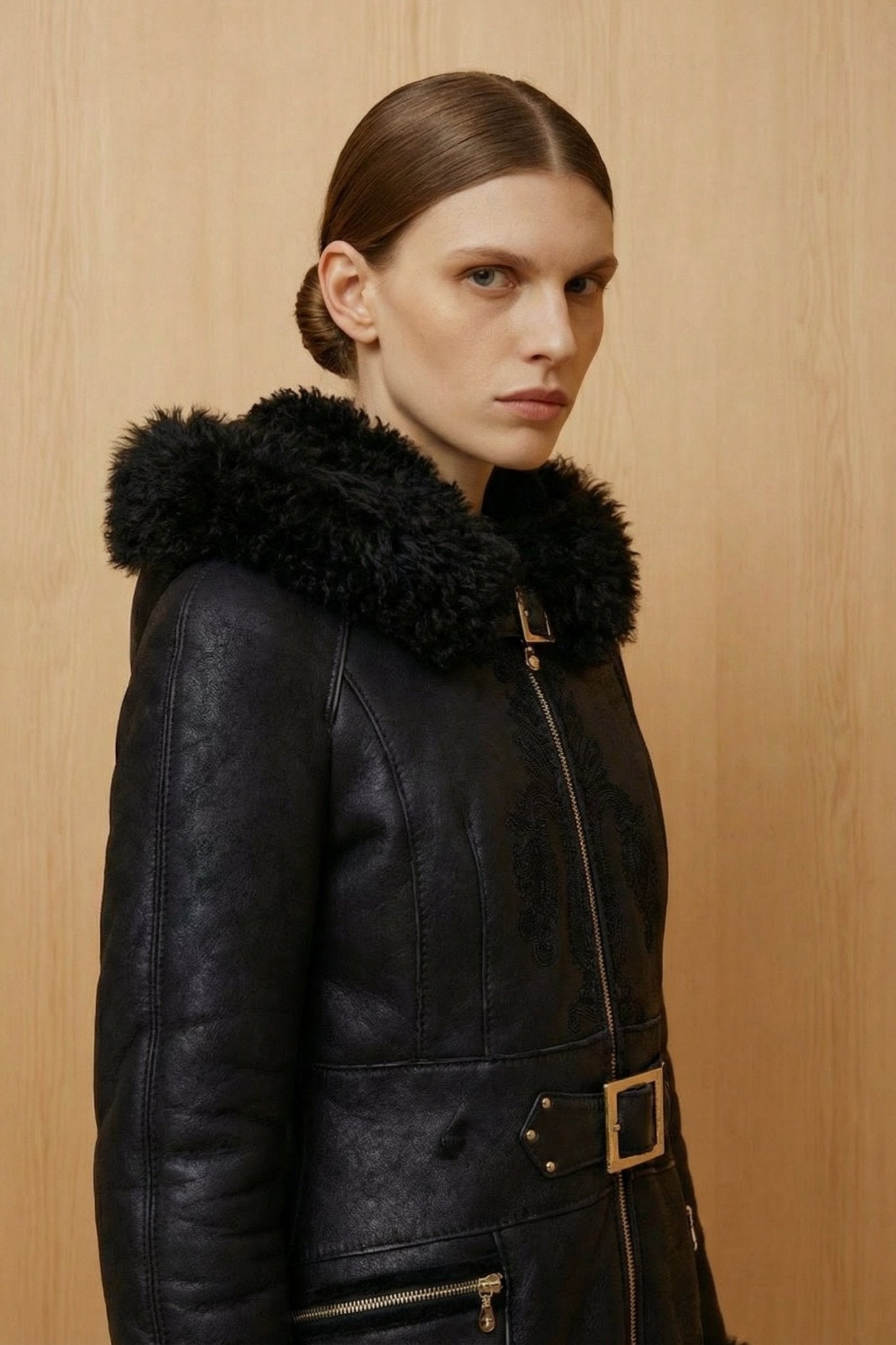 Black Leather Coat - ADAMO