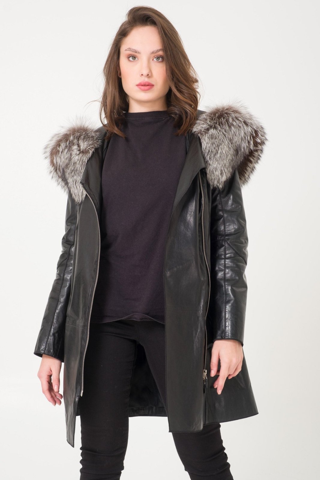 Black Leather Coat - ADAMO