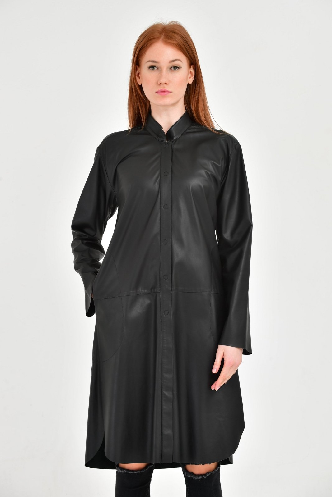 Black Leather Coat - ADAMO