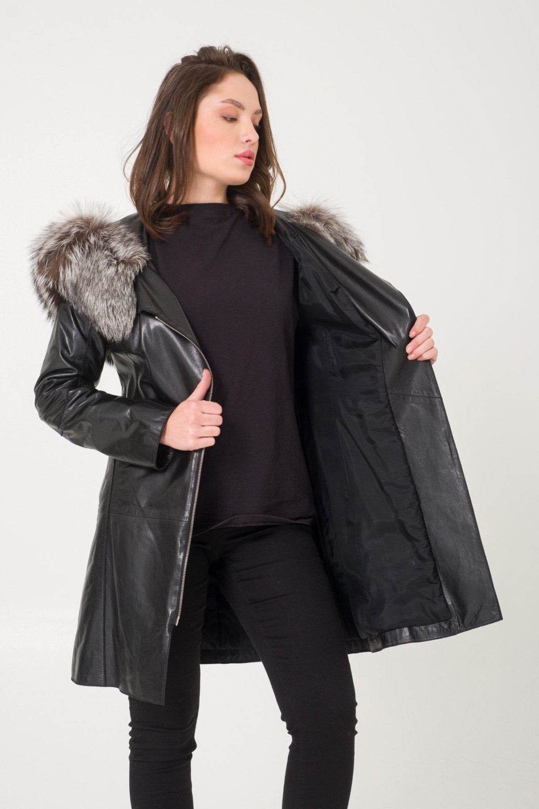 Black Leather Coat - ADAMO