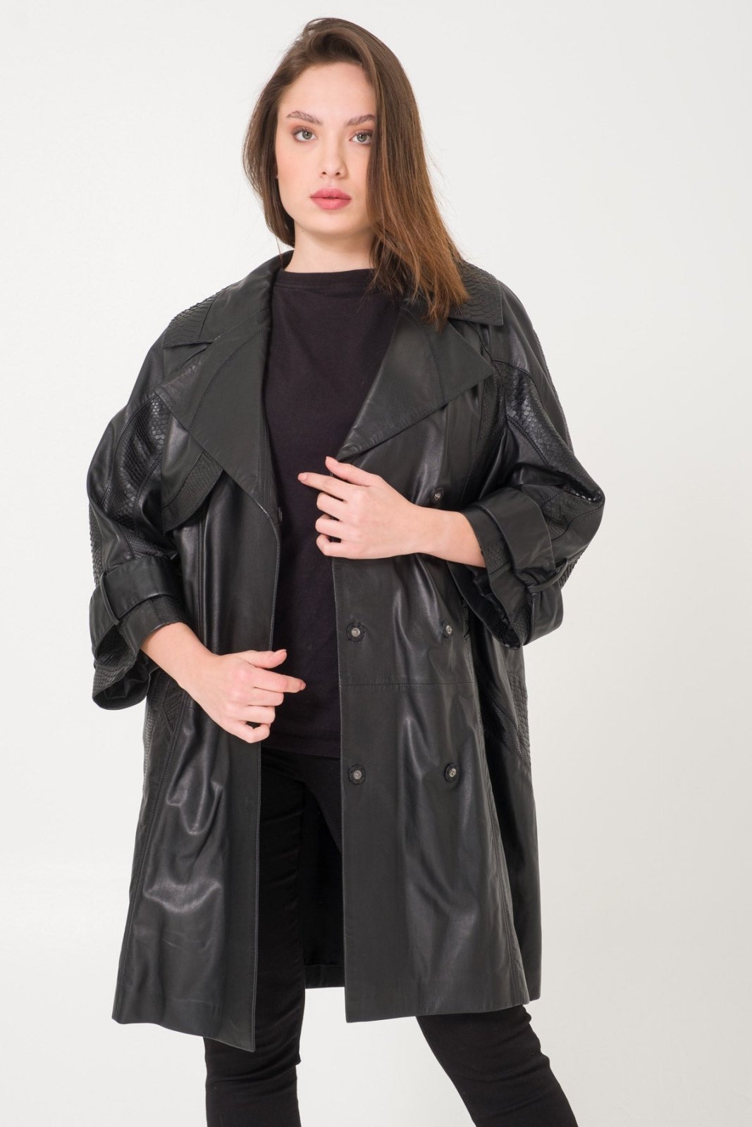 Black Leather Coat - ADAMO