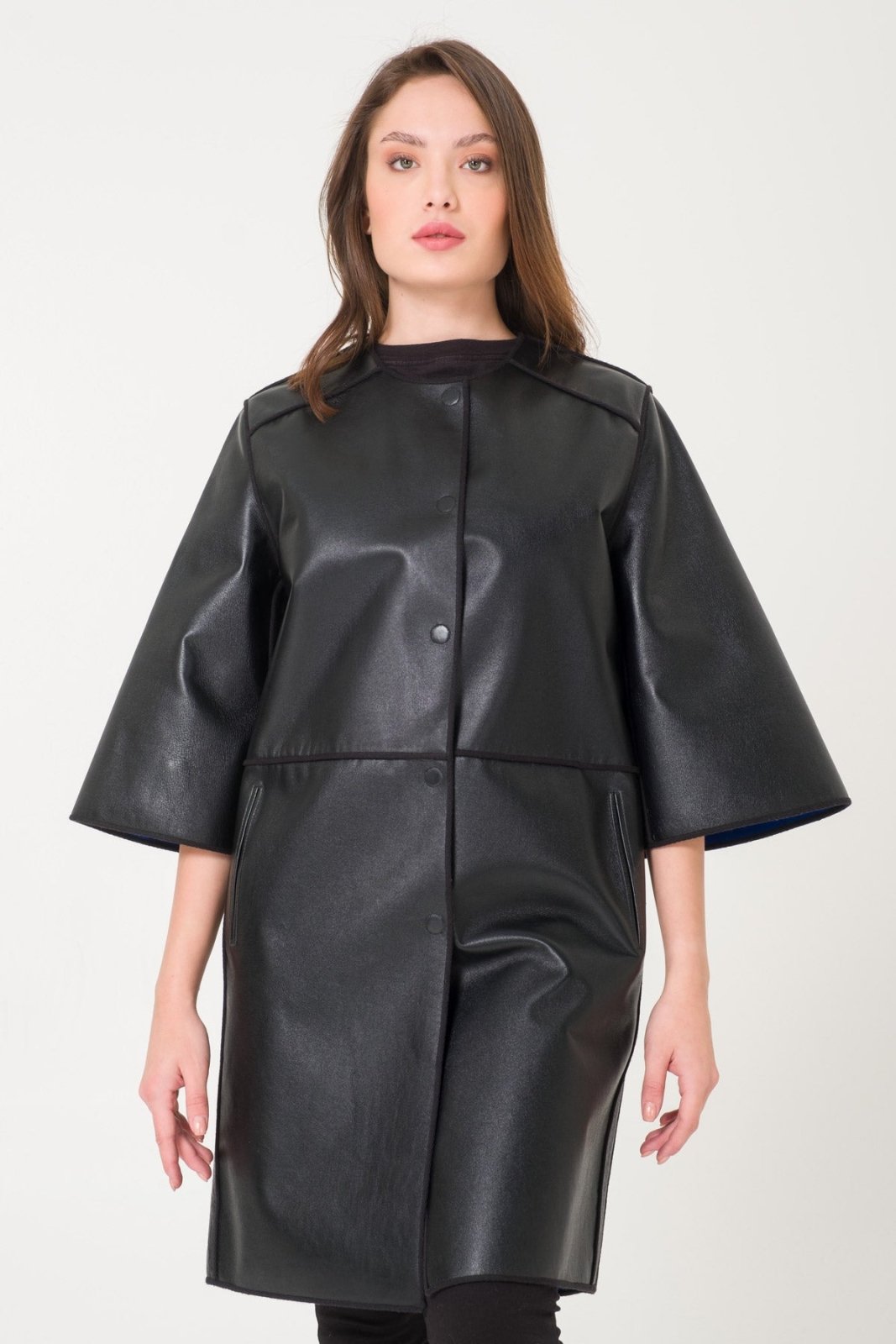 Black Leather Coat - ADAMO