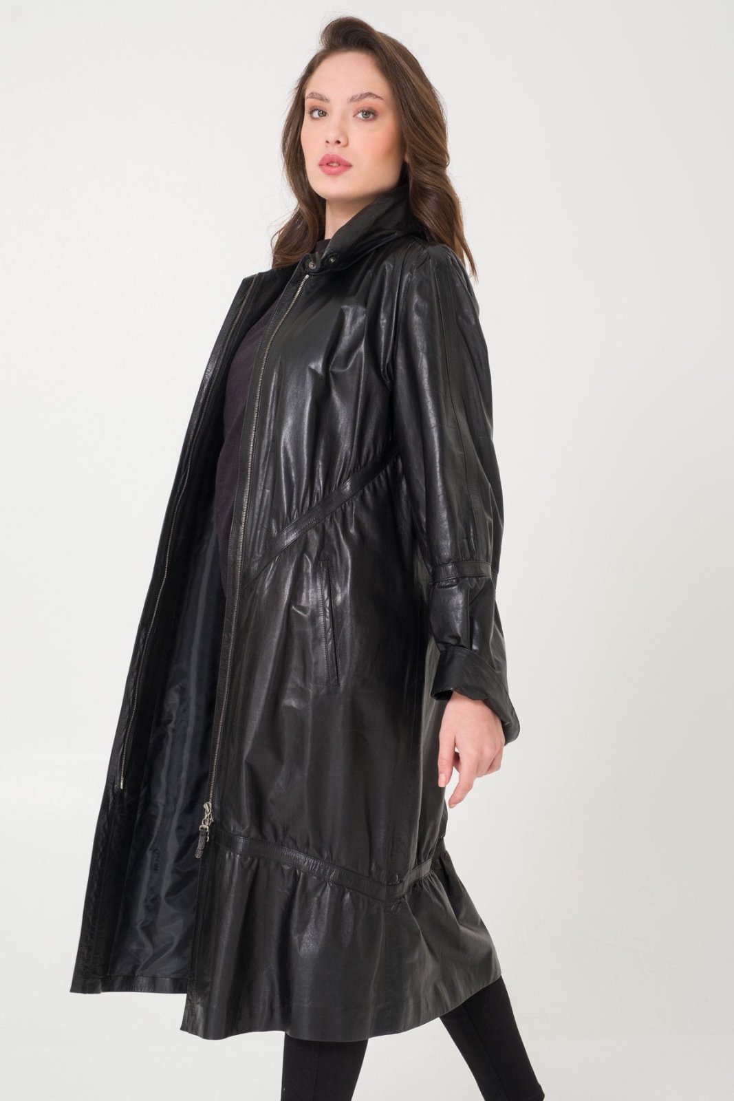 Black Leather Coat - ADAMO