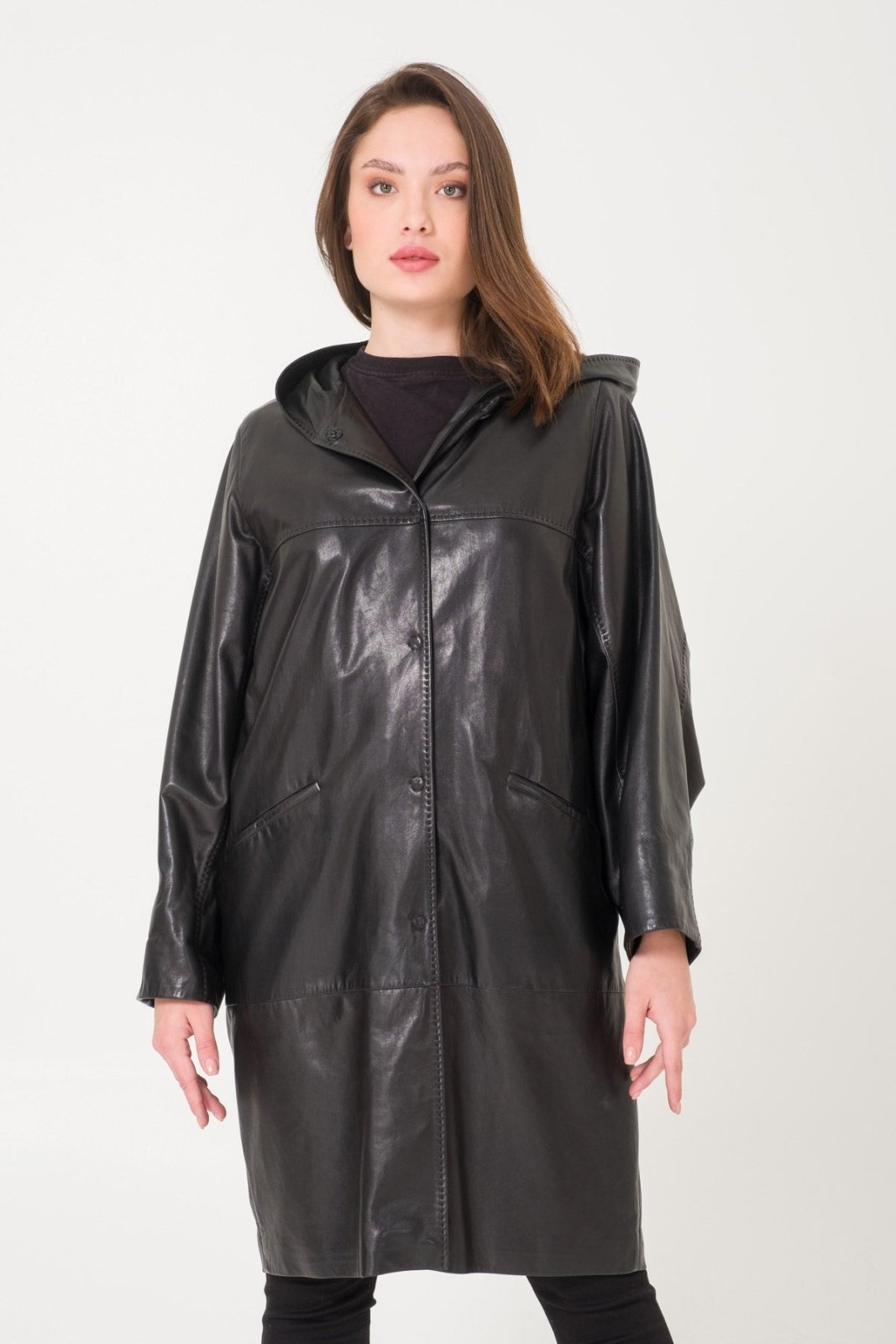 Black Leather Coat - ADAMO