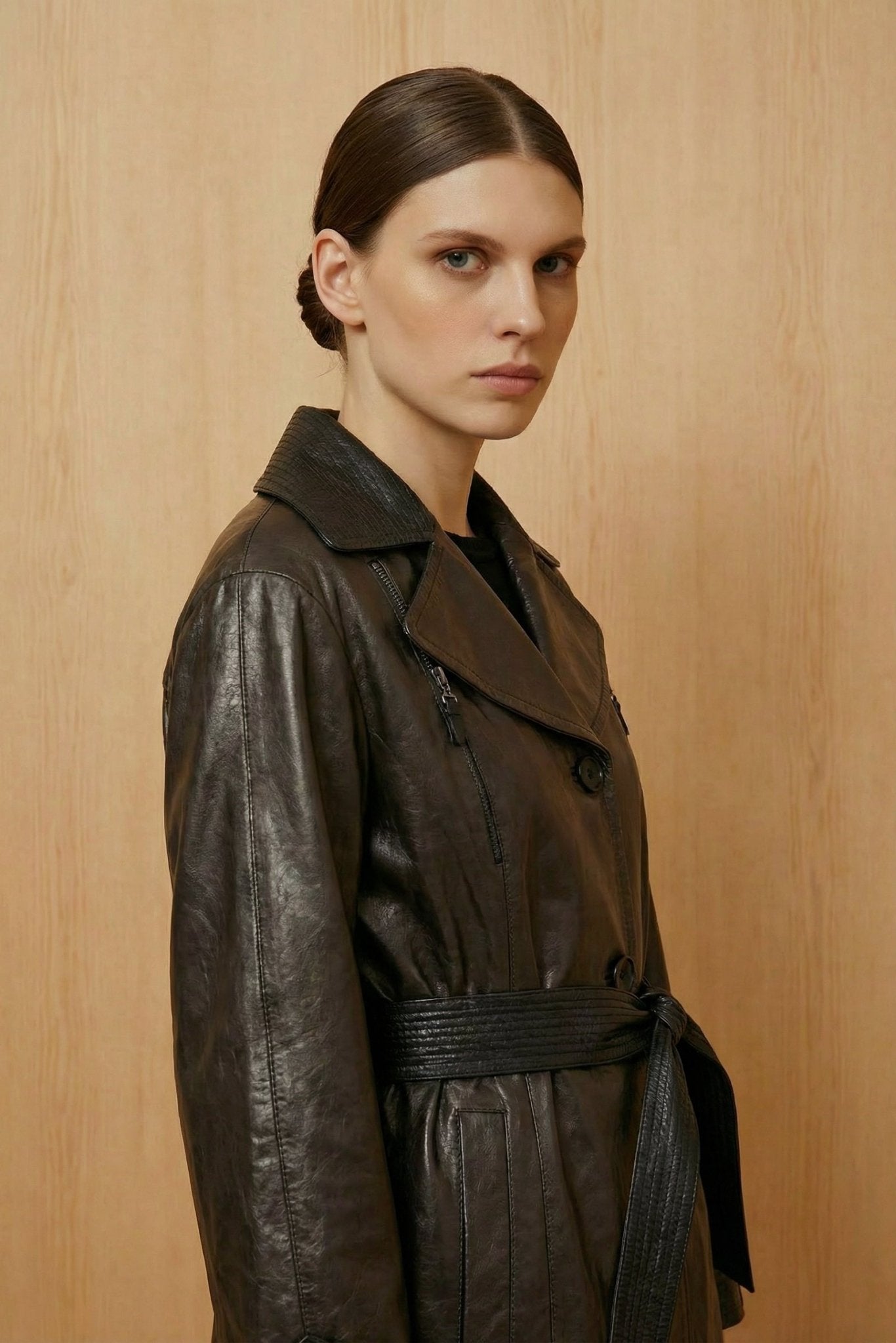 Black Leather Coat - ADAMO