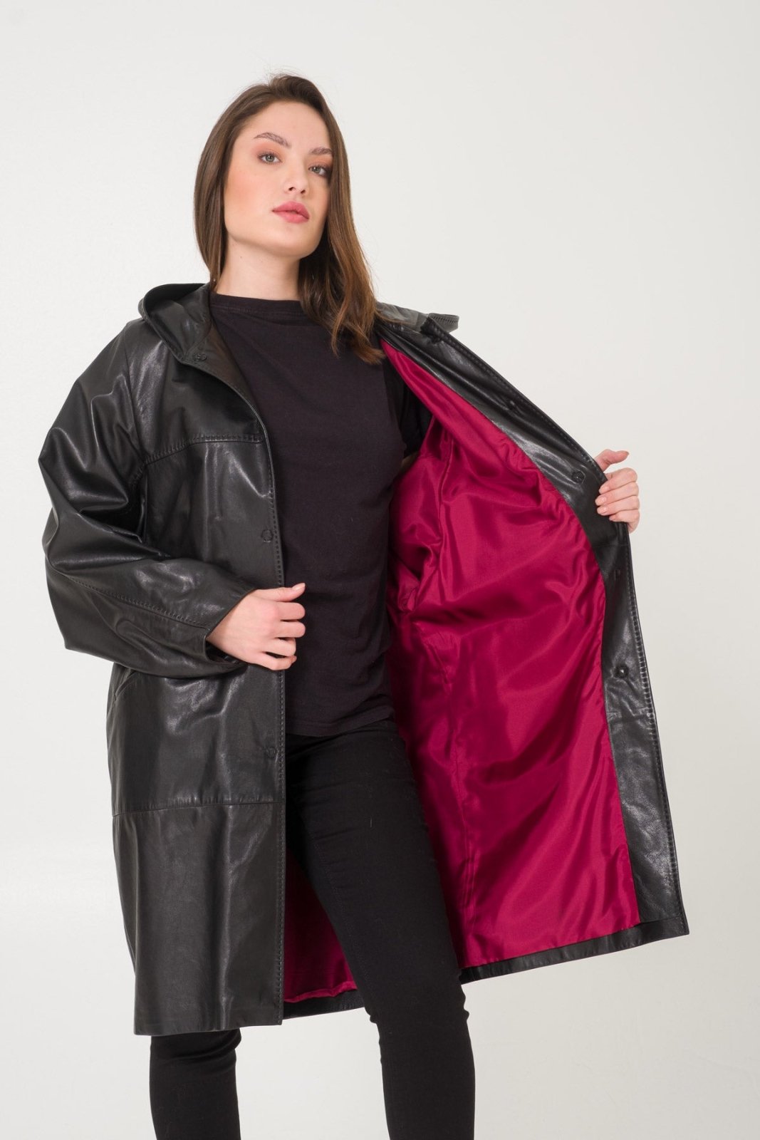 Black Leather Coat - ADAMO