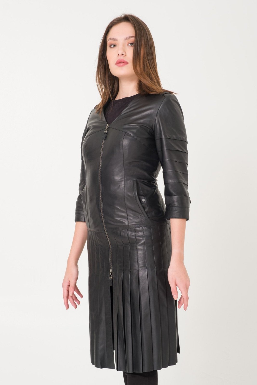 Black Leather Coat - ADAMO