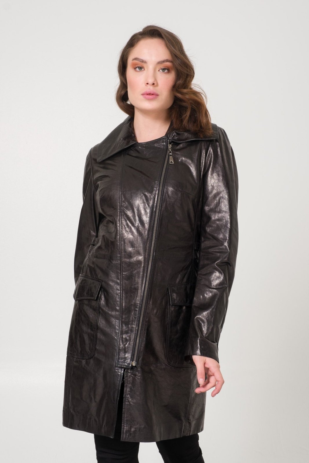 Black Leather Coat - ADAMO