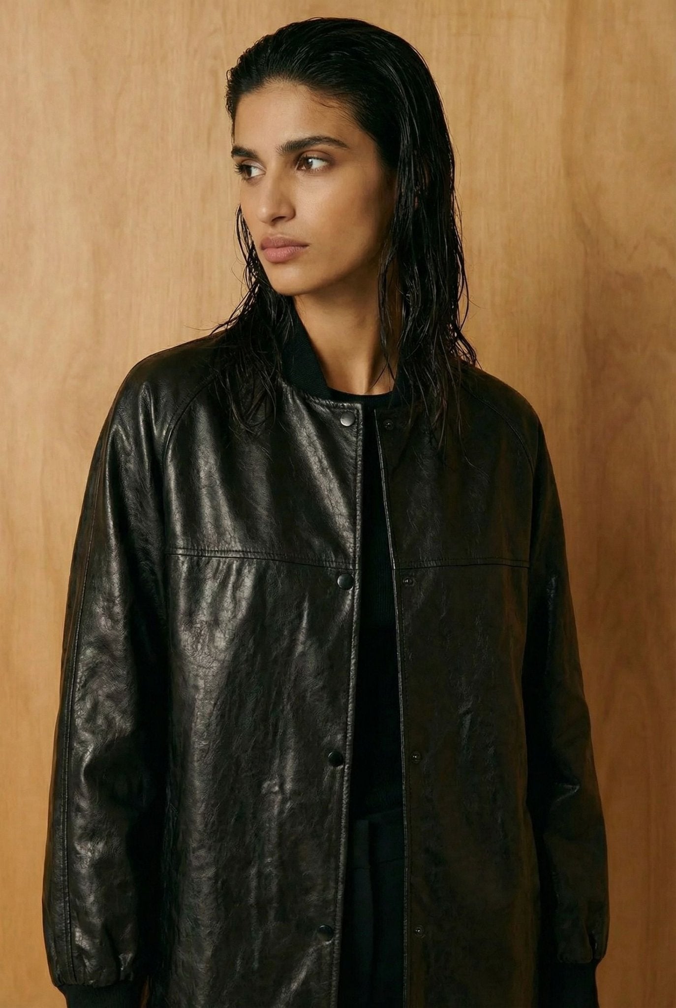 Black Leather Coat - ADAMO