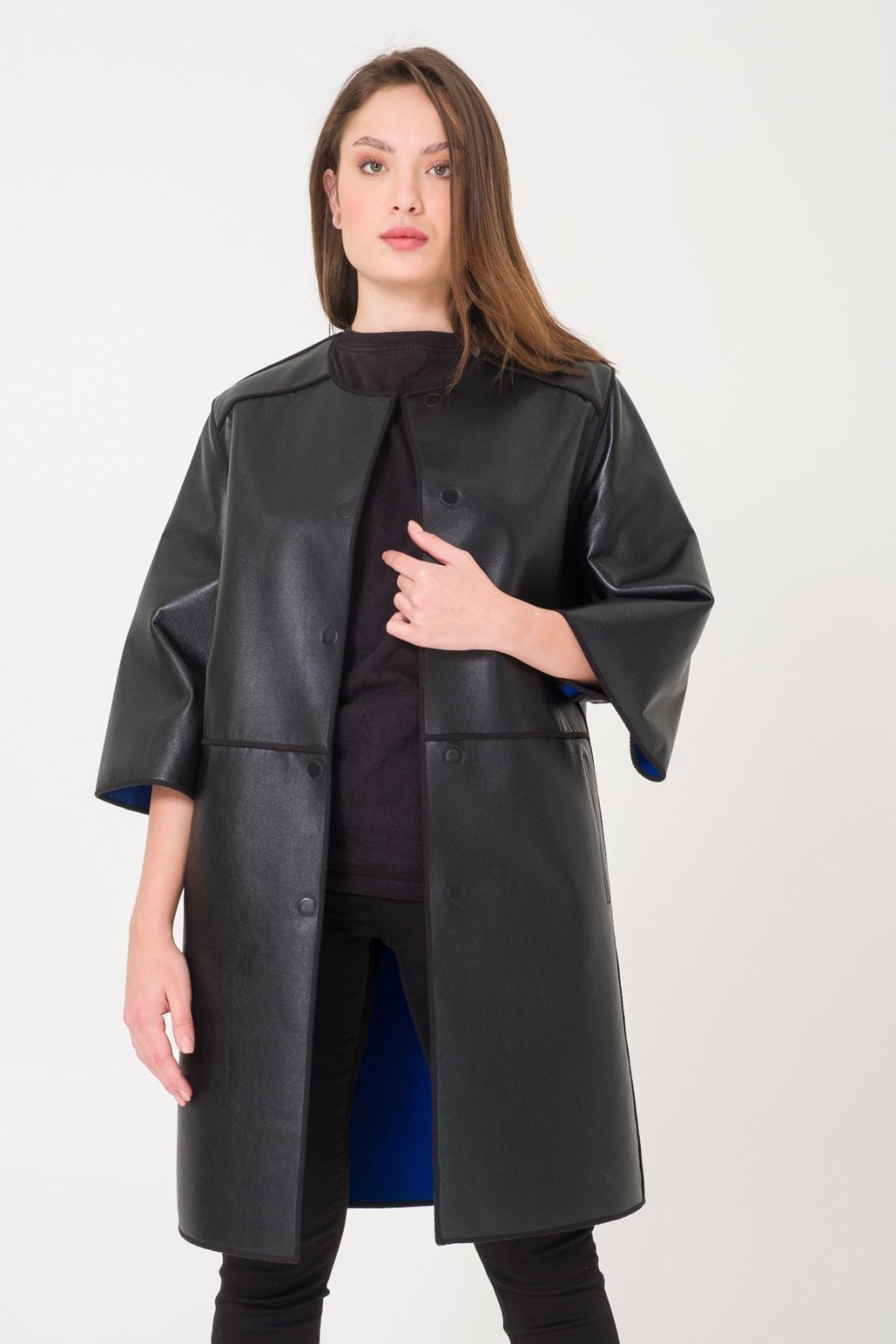 Black Leather Coat - ADAMO