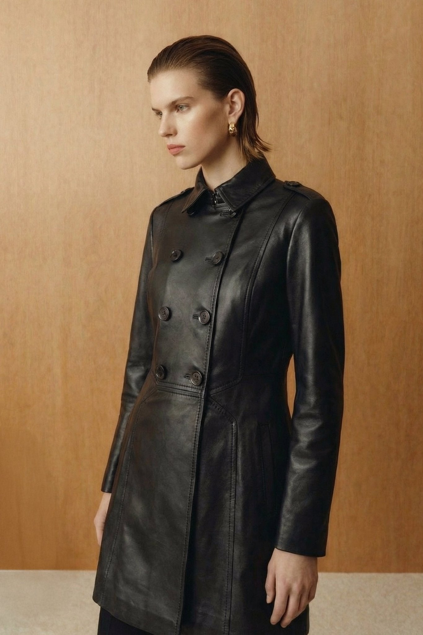 Black Leather Coat - ADAMO
