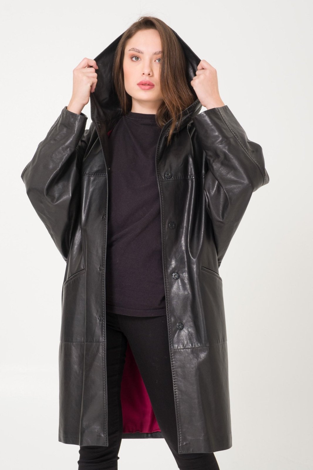 Black Leather Coat - ADAMO