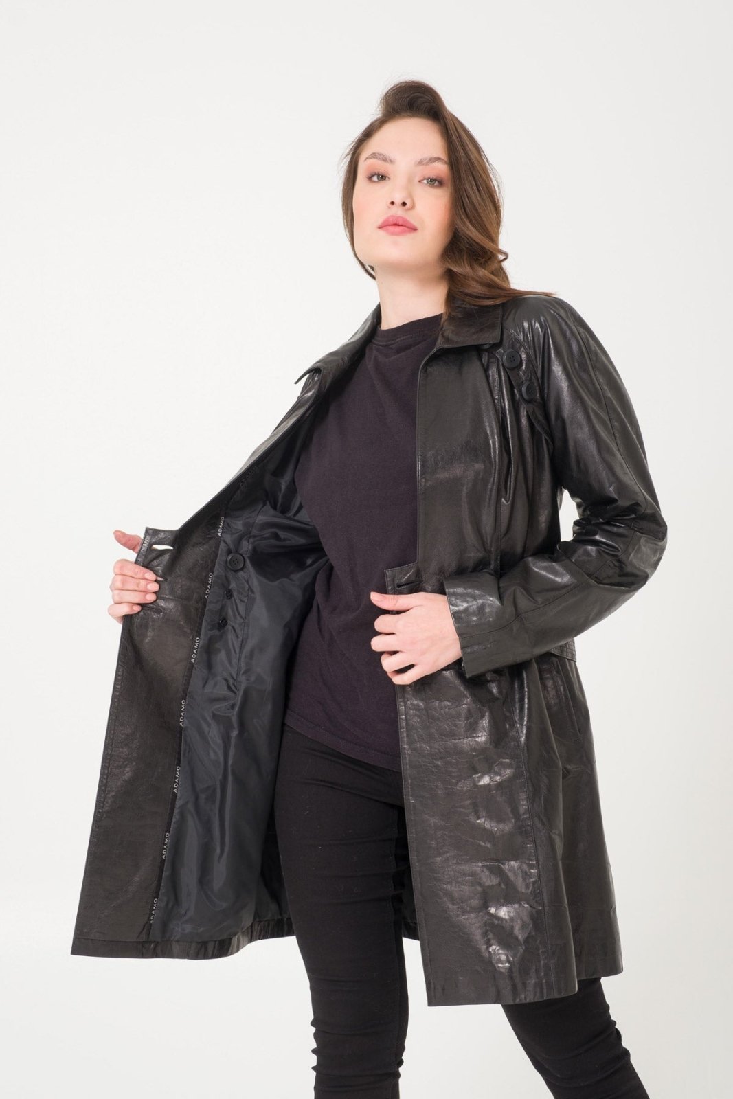 Black Leather Coat - ADAMO