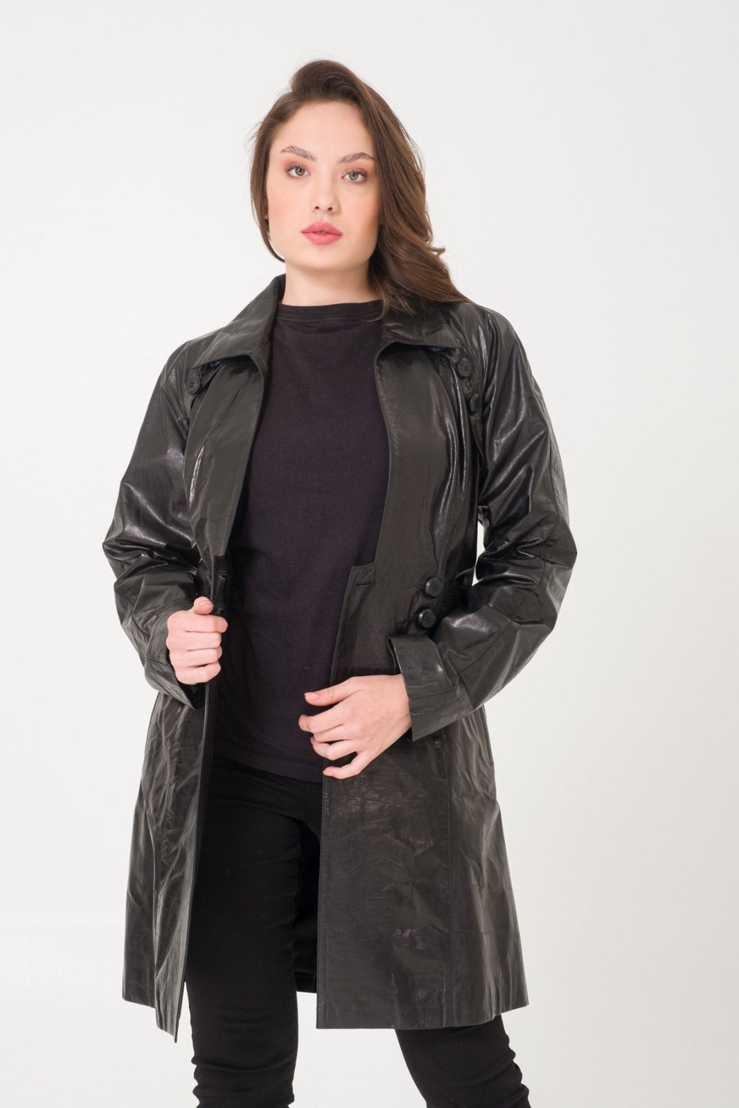 Black Leather Coat - ADAMO