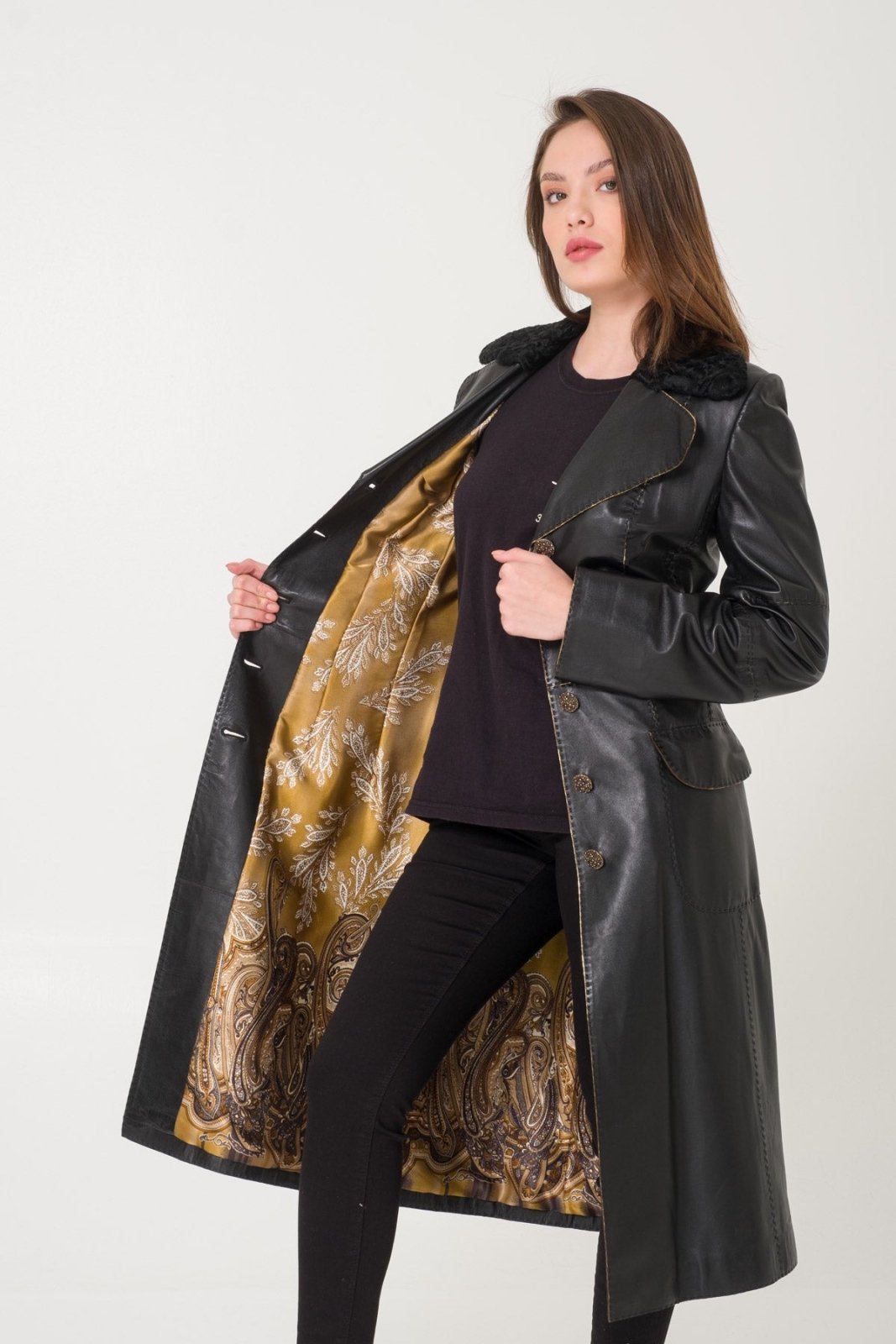 Black Leather Coat - ADAMO