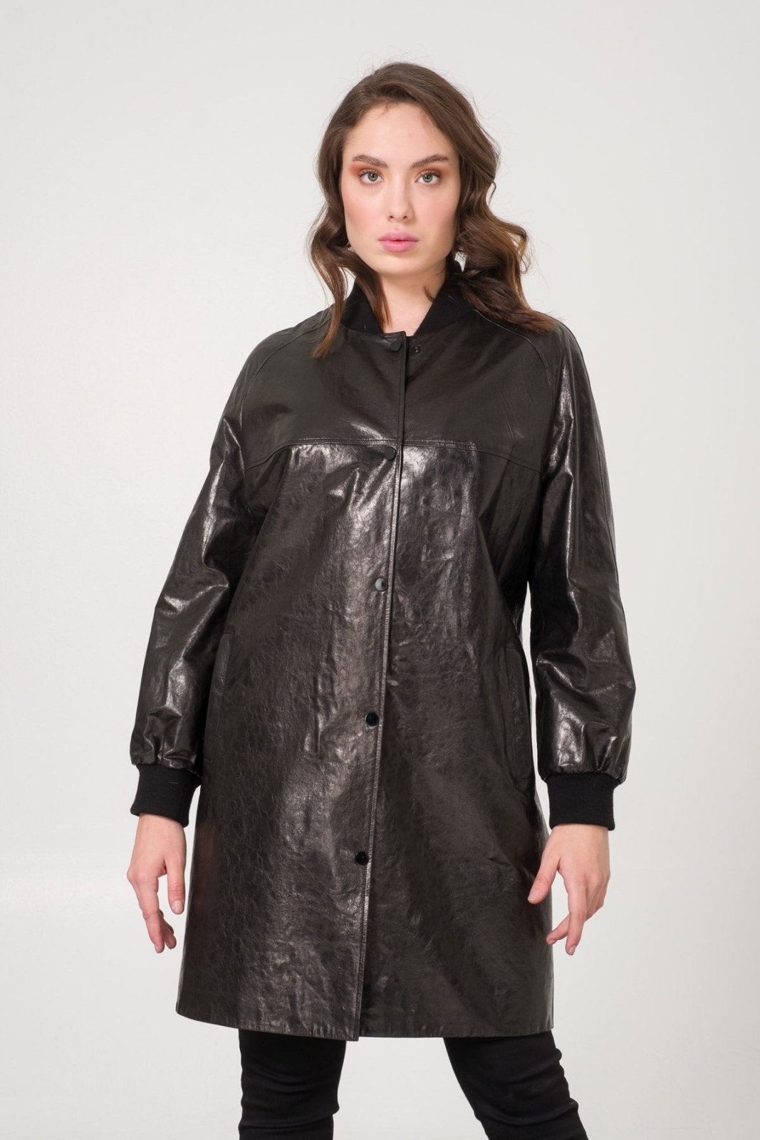 Black Leather Coat - ADAMO