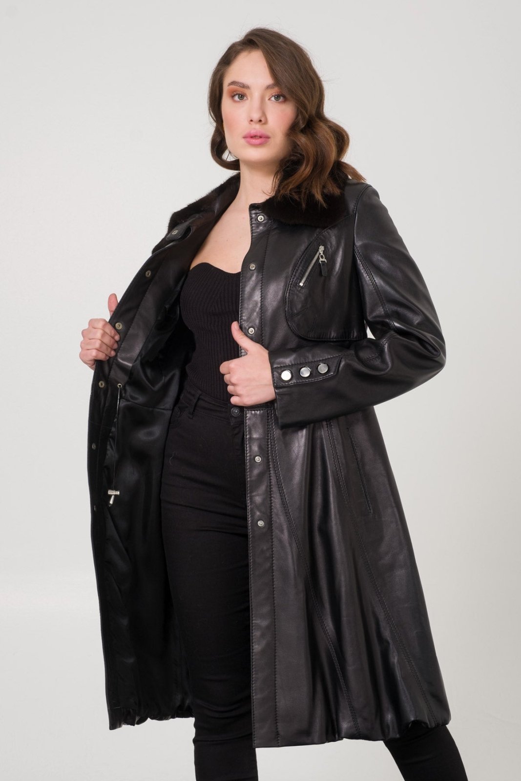 Black Leather Coat - ADAMO