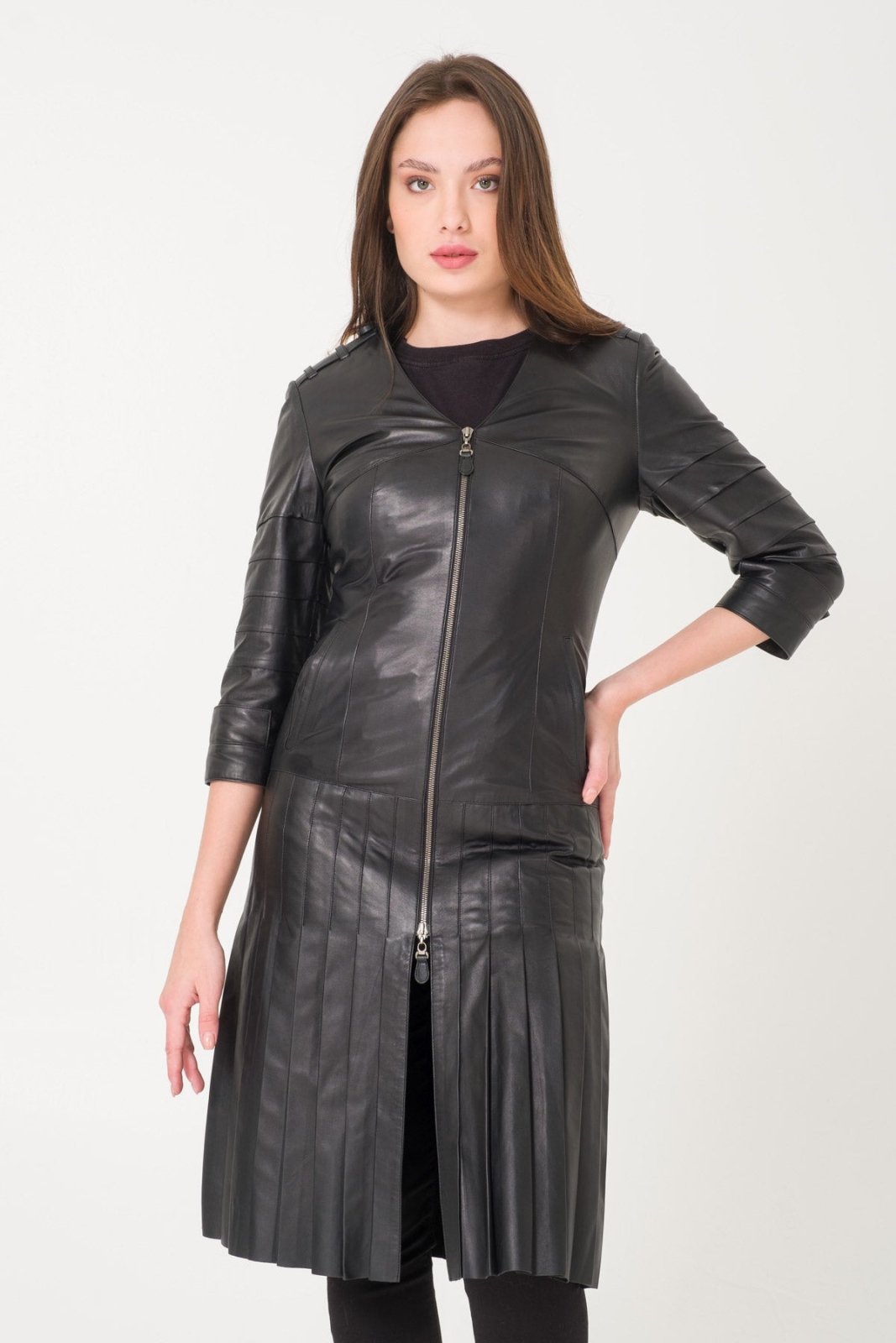 Black Leather Coat - ADAMO