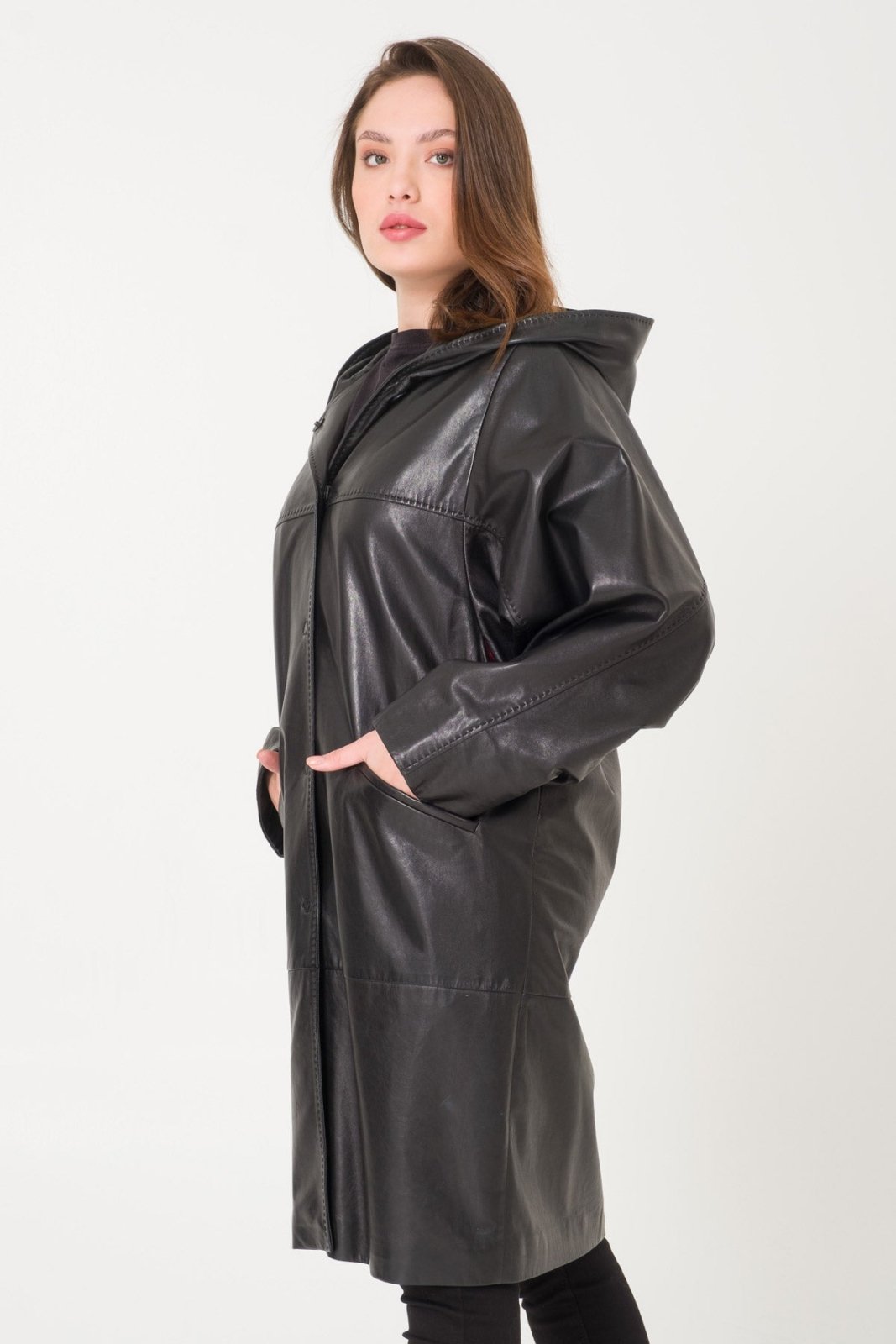 Black Leather Coat - ADAMO