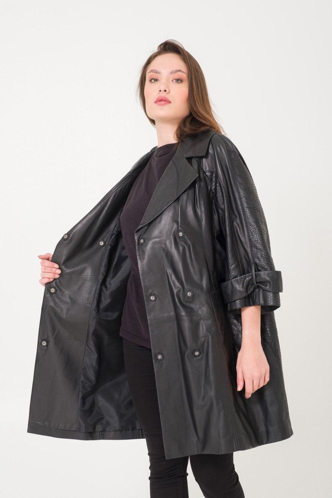 Black Leather Coat - ADAMO