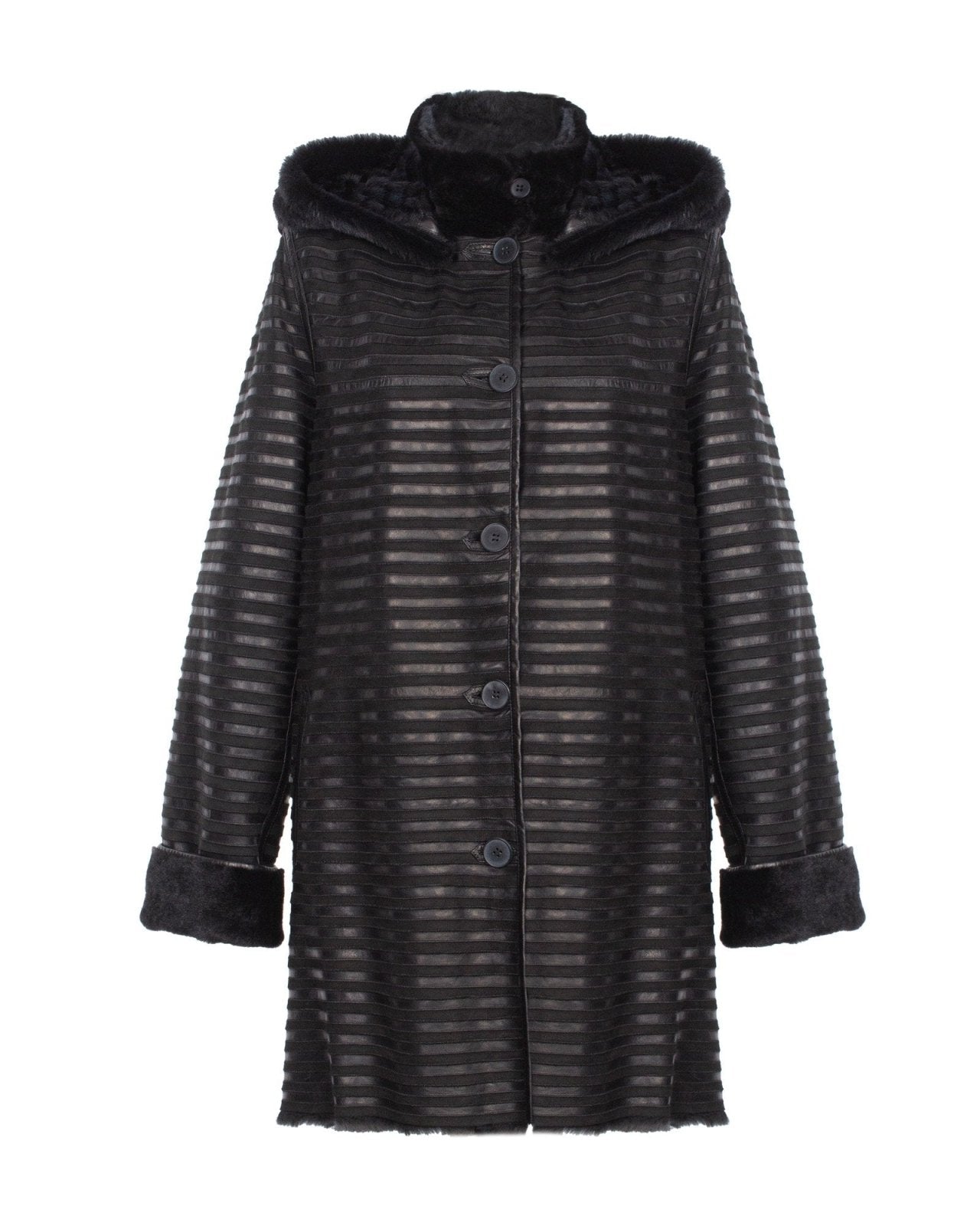 Black Leather Coat - ADAMO