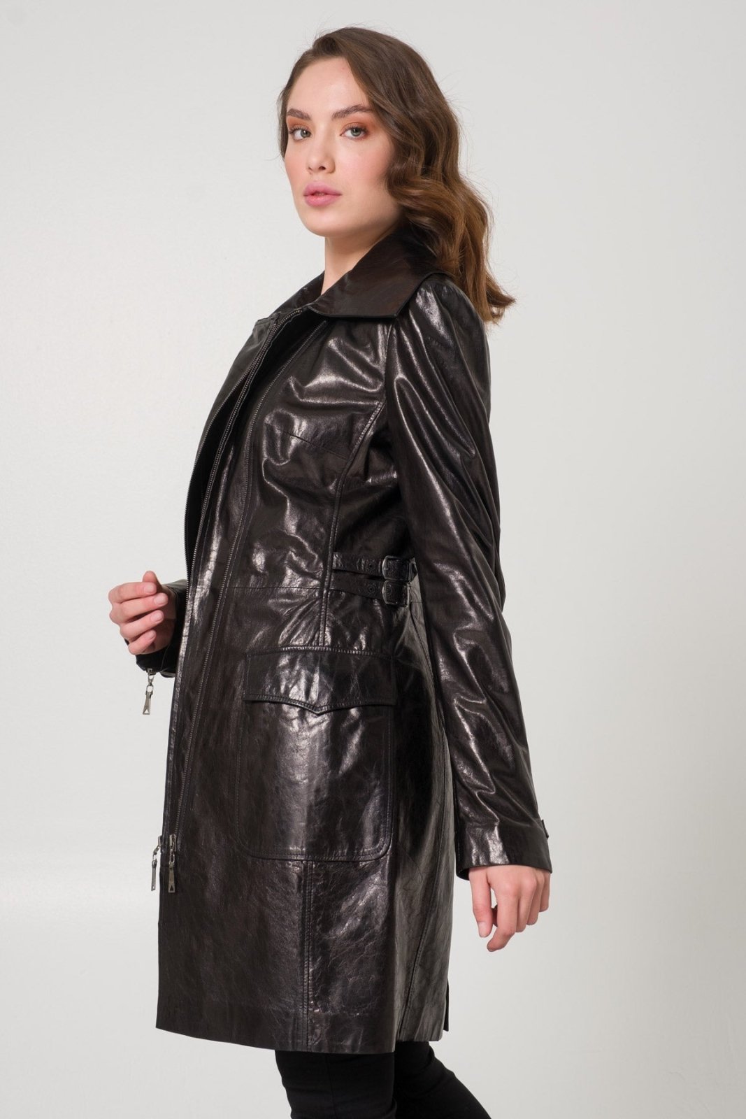 Black Leather Coat - ADAMO