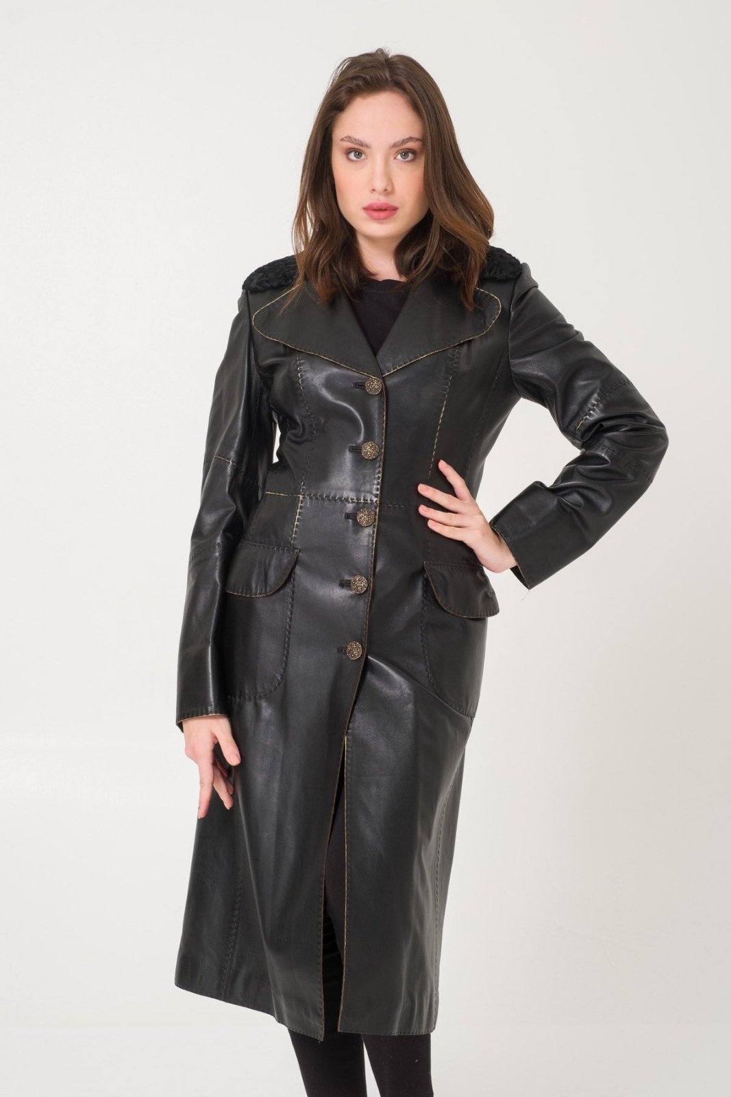 Black Leather Coat - ADAMO