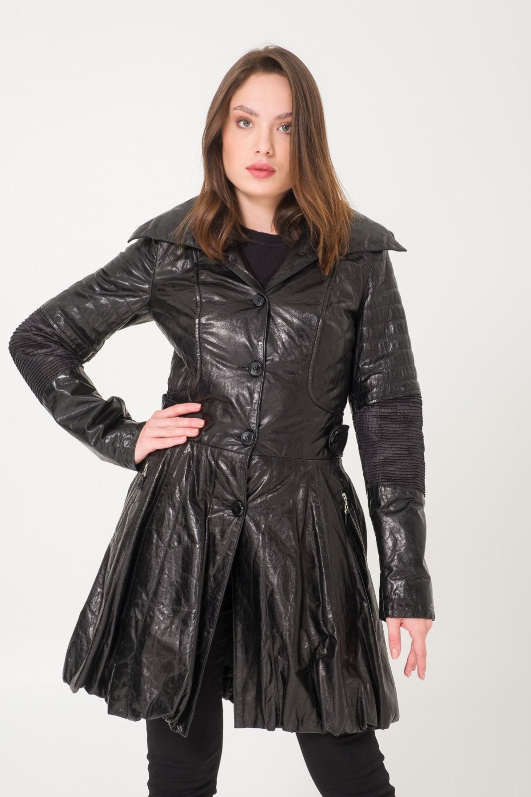 Black Leather Coat - ADAMO