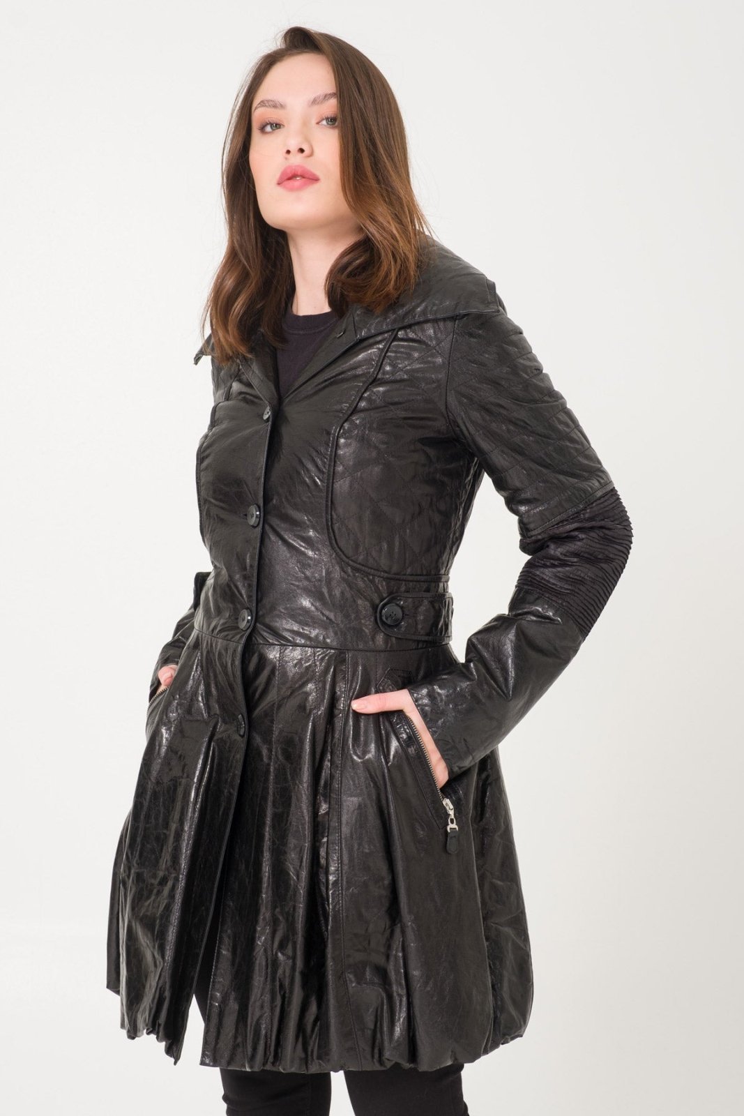 Black Leather Coat - ADAMO