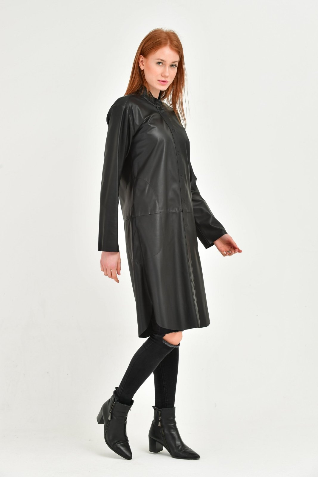 Black Leather Coat - ADAMO