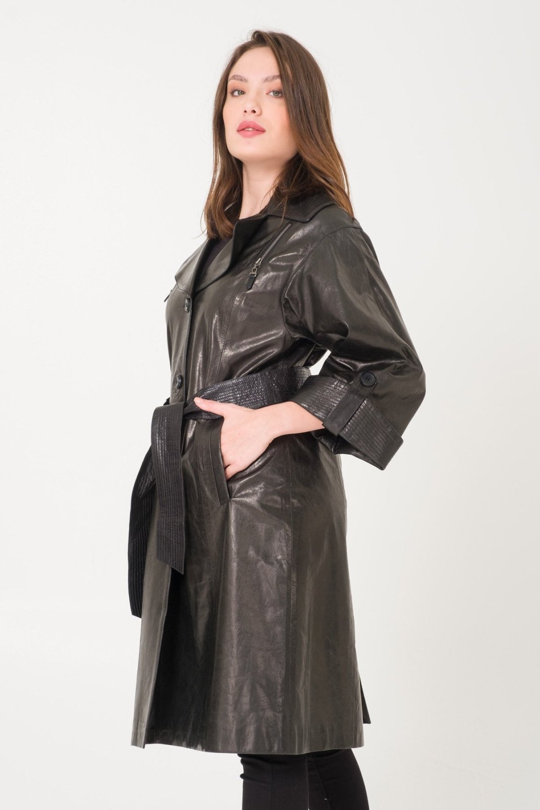 Black Leather Coat - ADAMO