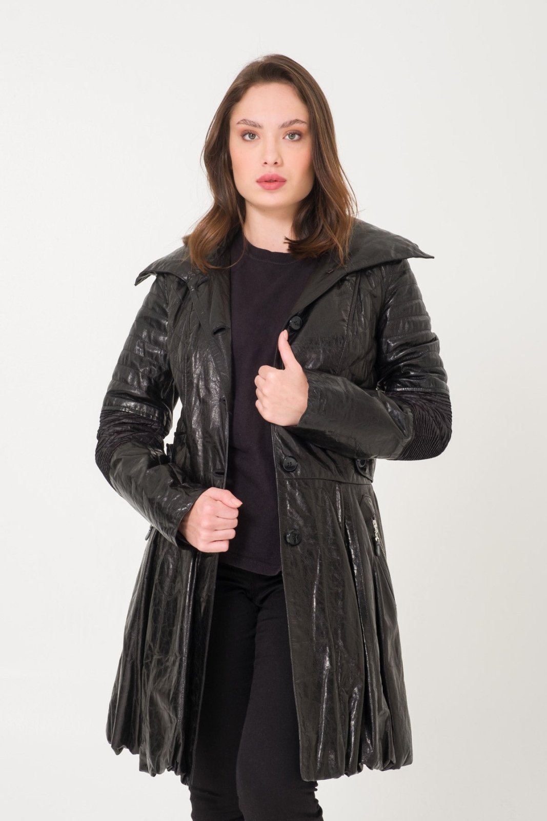 Black Leather Coat - ADAMO