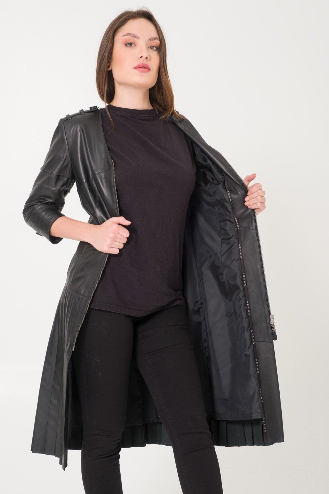 Black Leather Coat - ADAMO