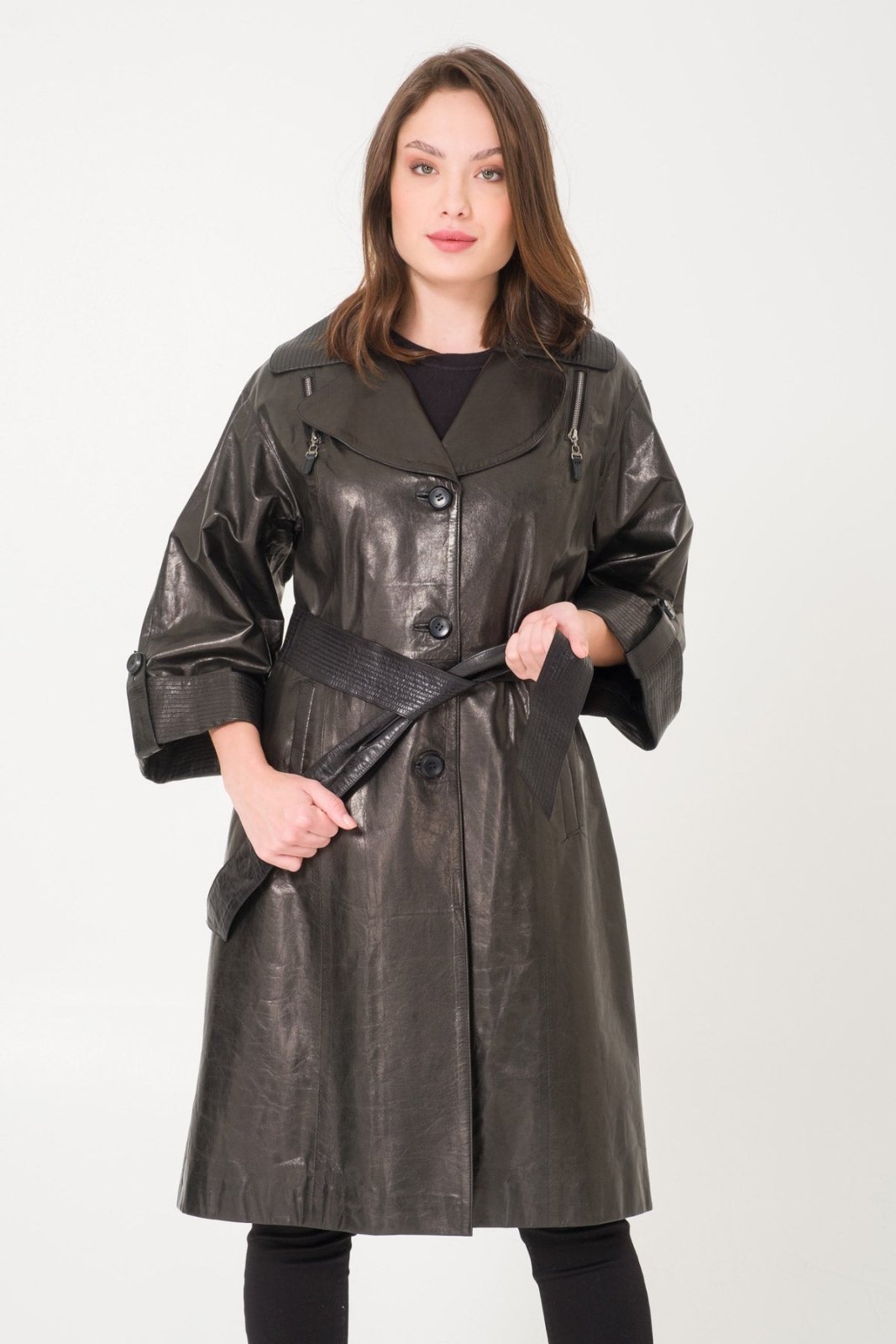 Black Leather Coat - ADAMO