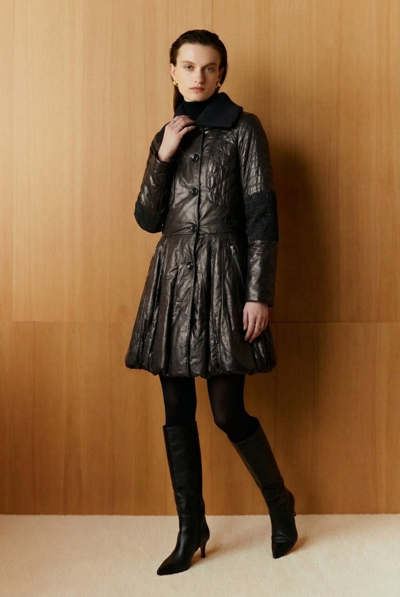Black Leather Coat - ADAMO