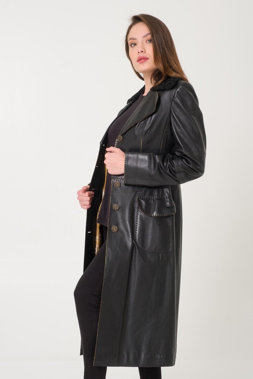 Black Leather Coat - ADAMO