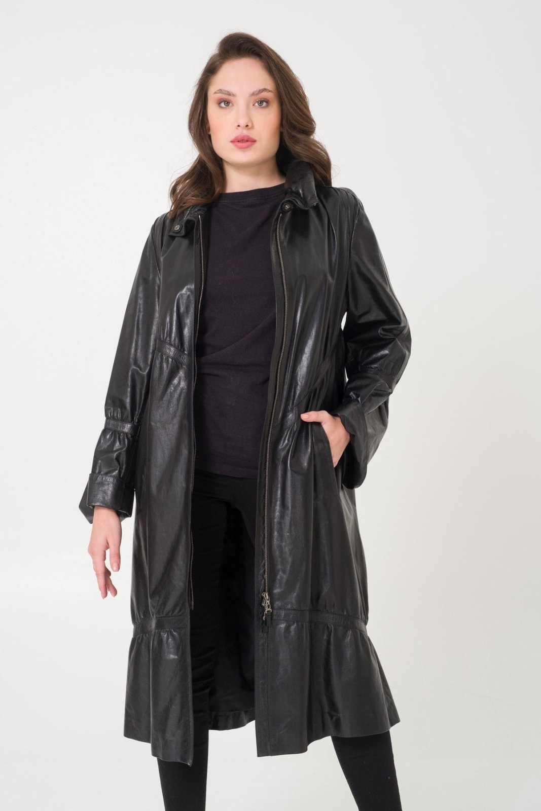 Black Leather Coat - ADAMO