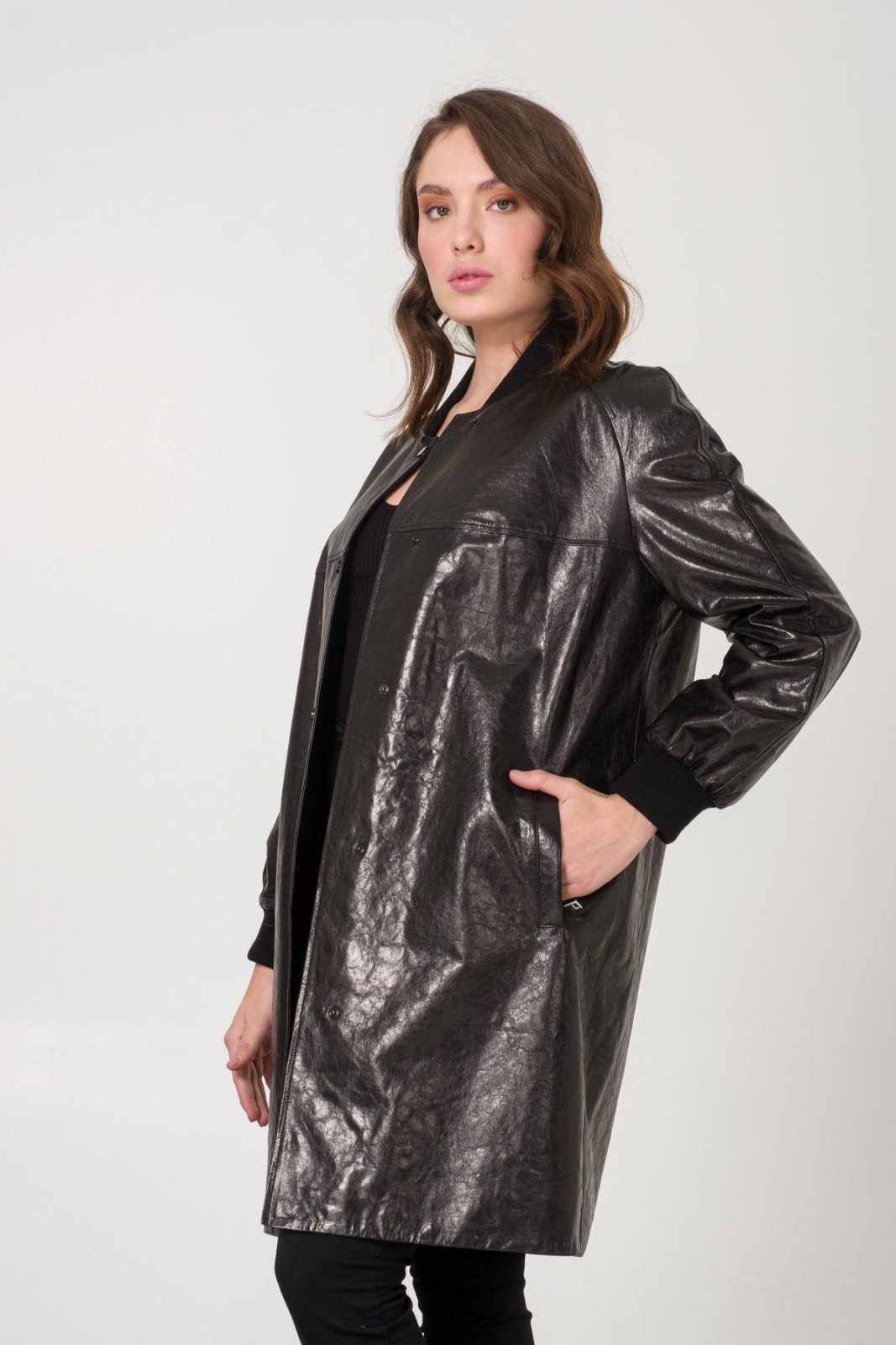 Black Leather Coat - ADAMO