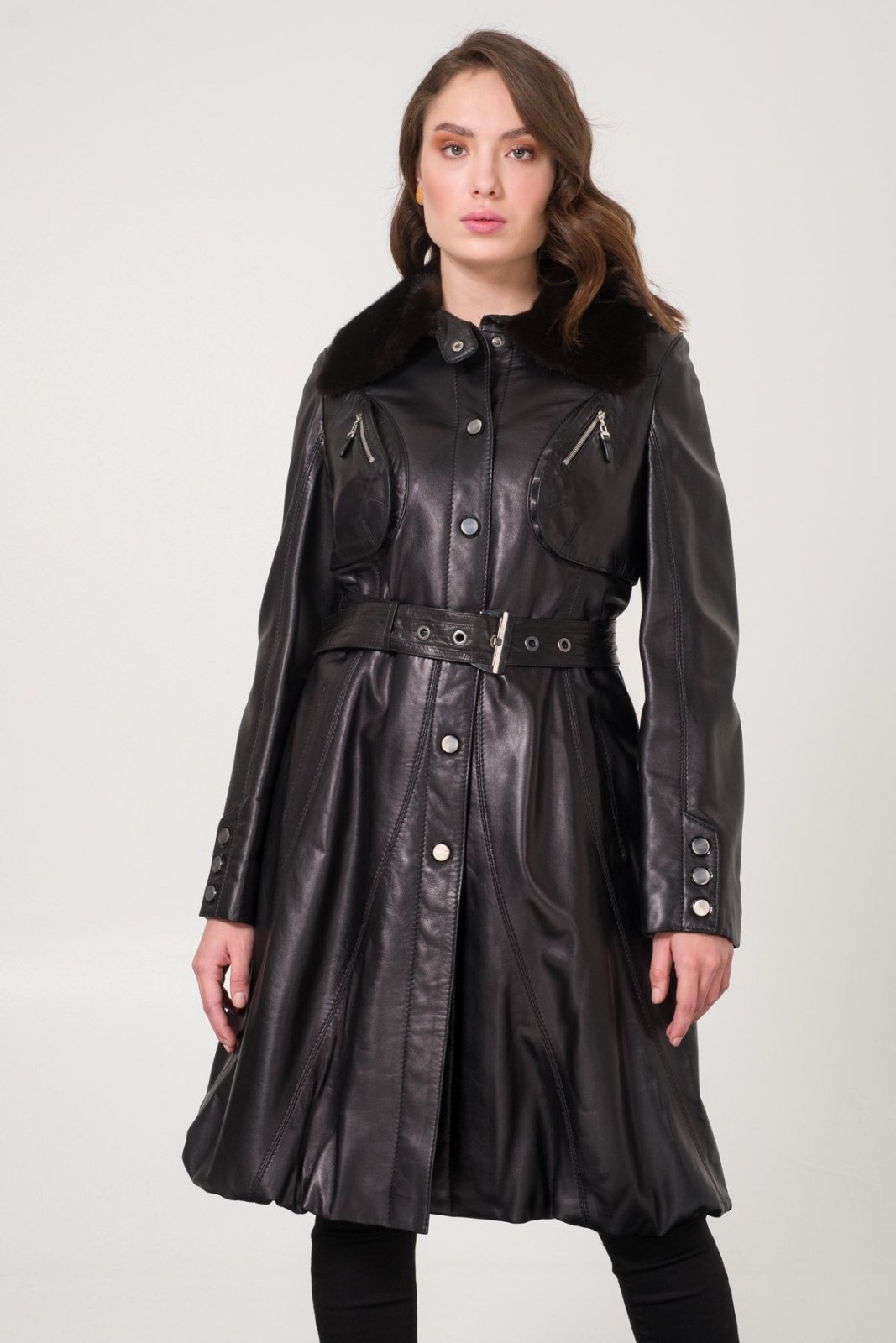 Black Leather Coat - ADAMO