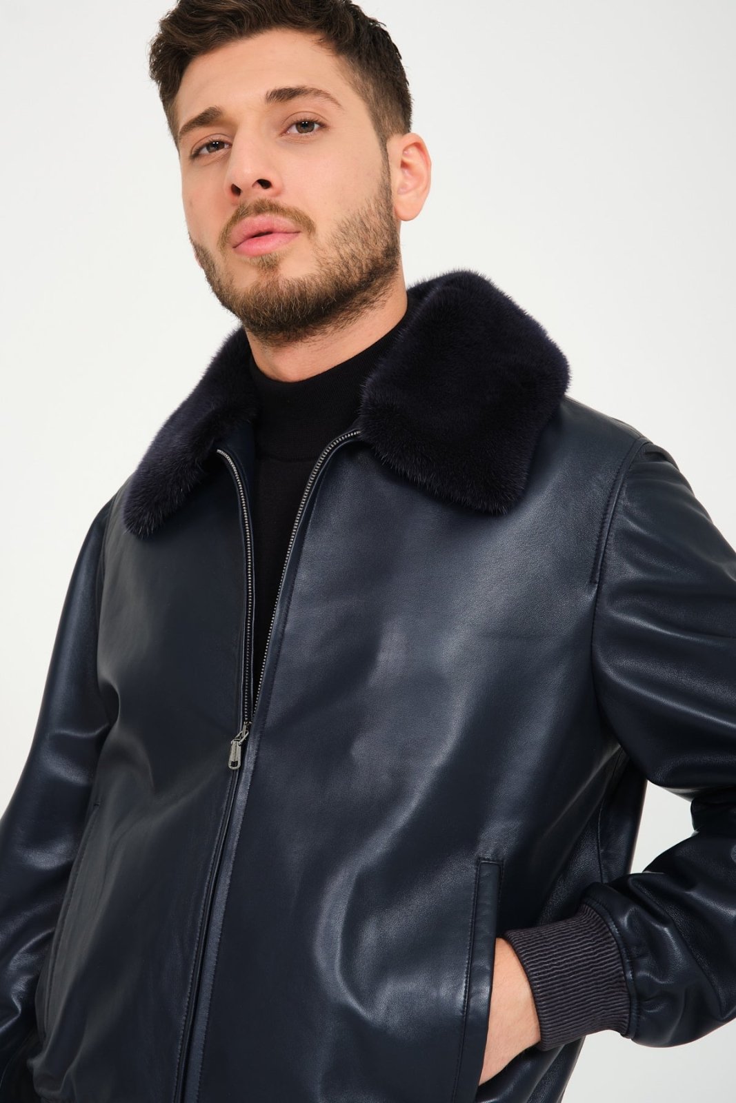 Black Leather Jacket - ADAMO