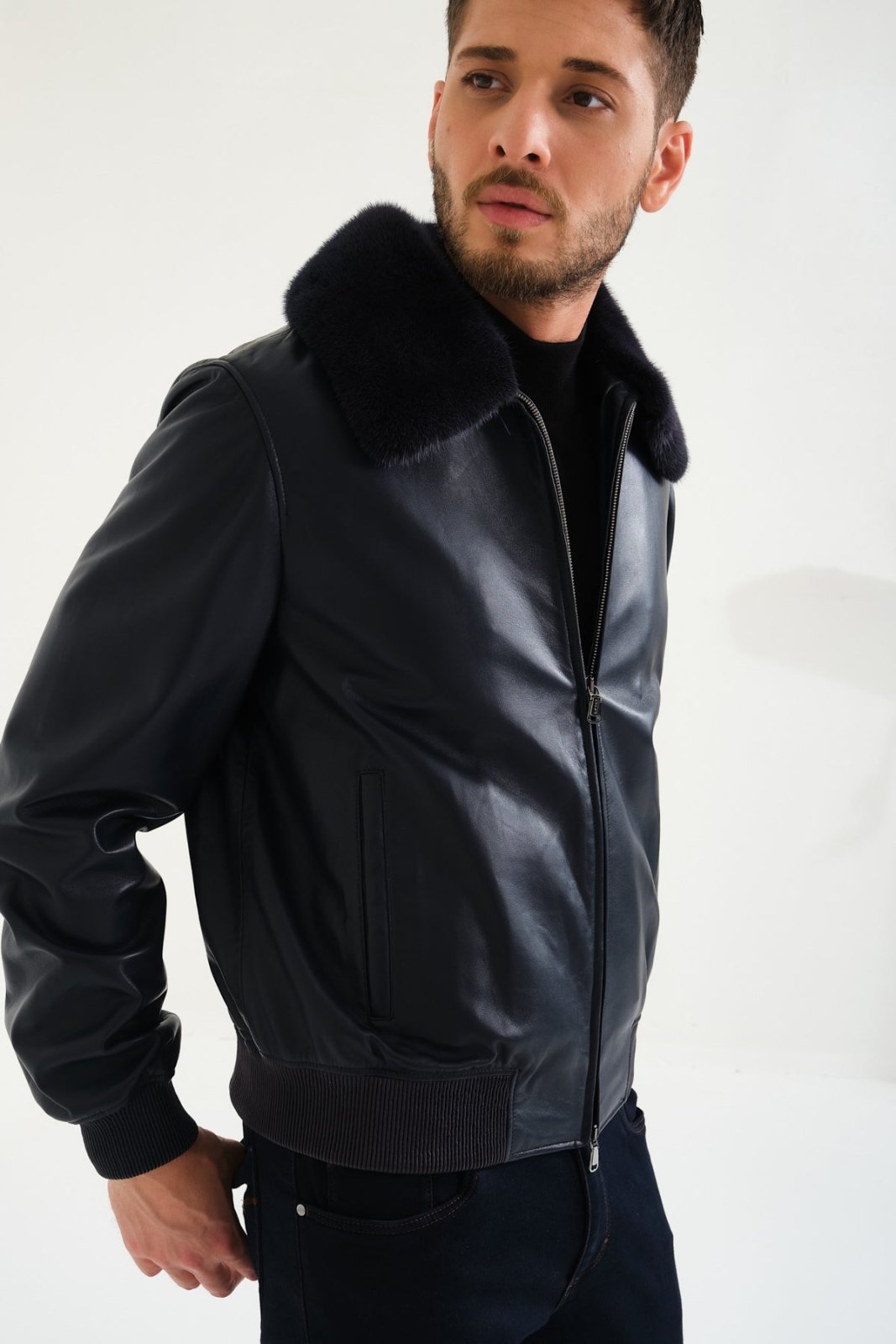 Black Leather Jacket - ADAMO