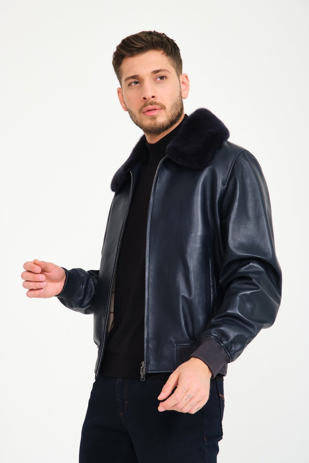 Black Leather Jacket - ADAMO