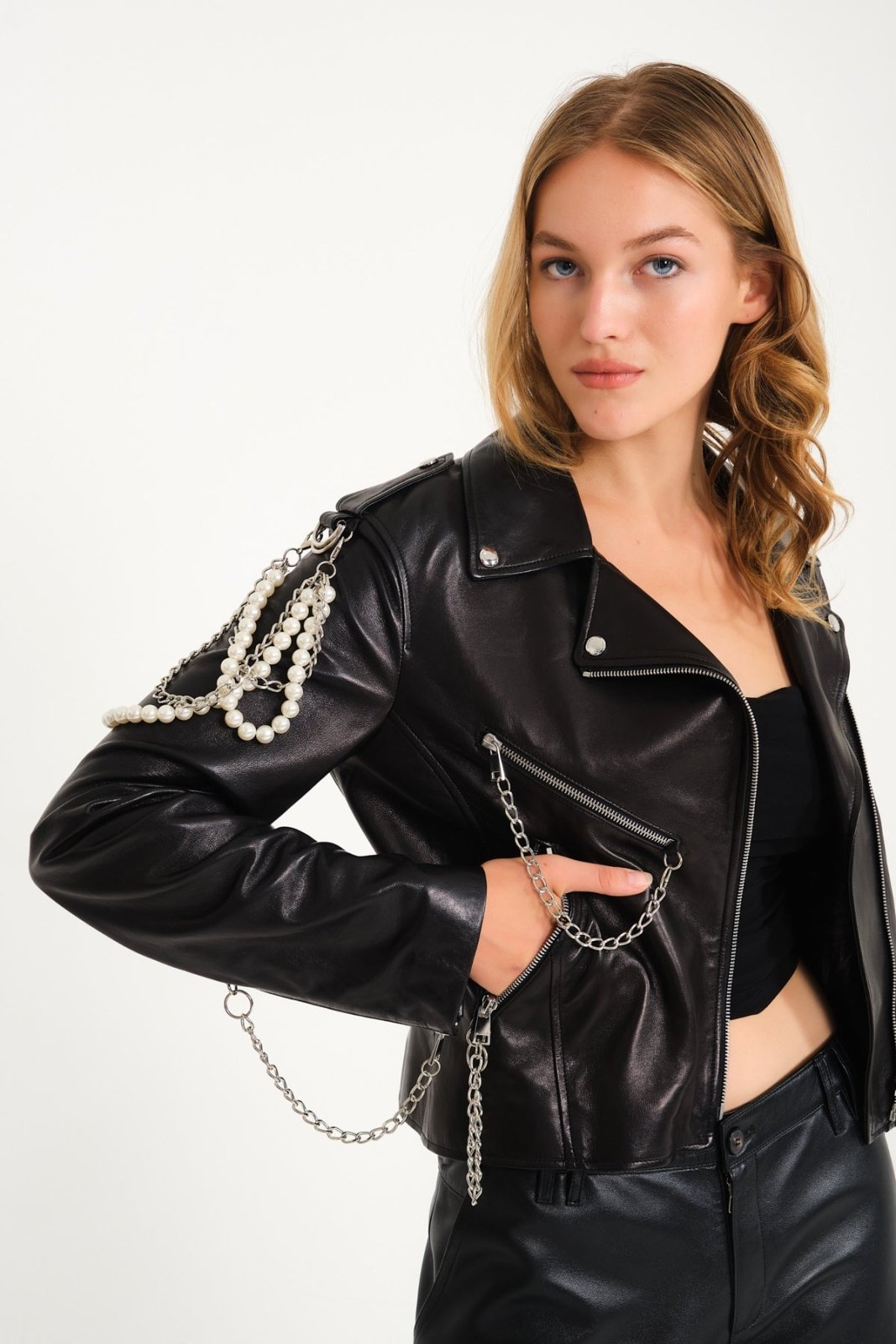 Black Leather Jacket - ADAMO