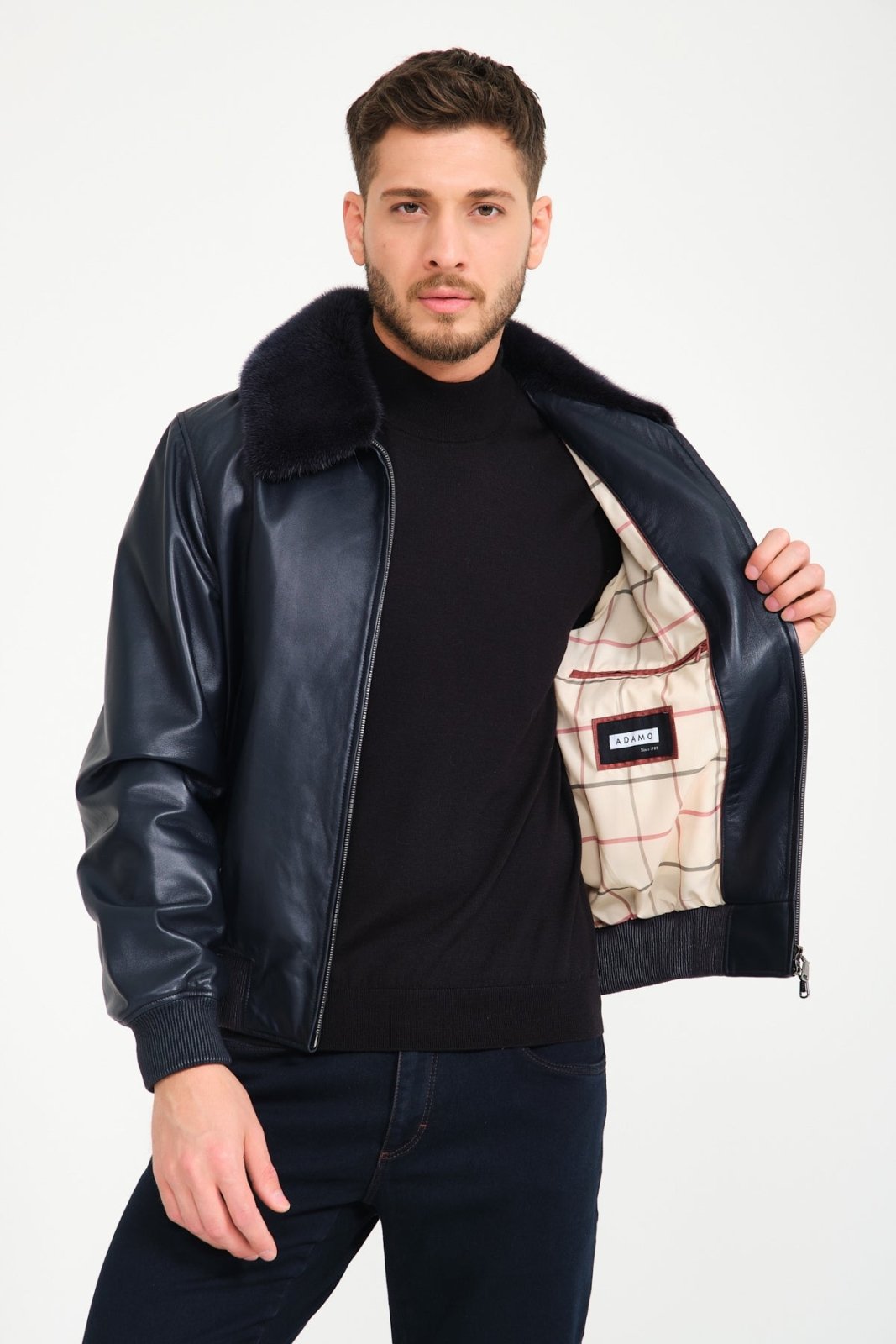 Black Leather Jacket - ADAMO