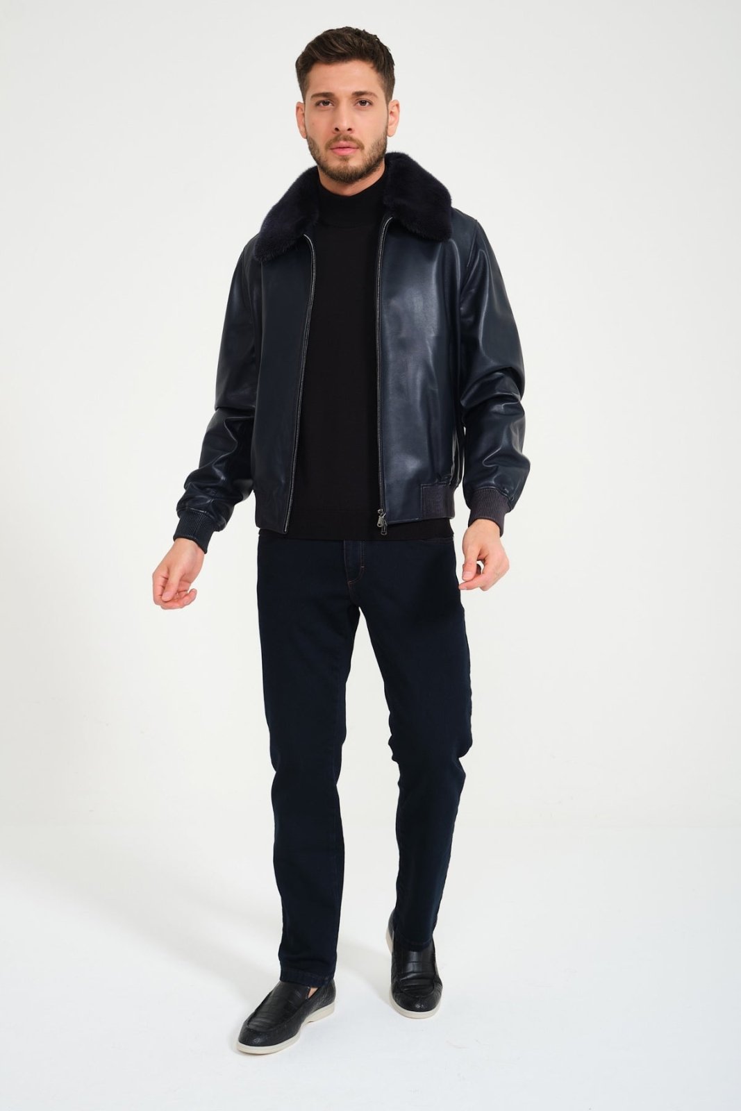 Black Leather Jacket - ADAMO