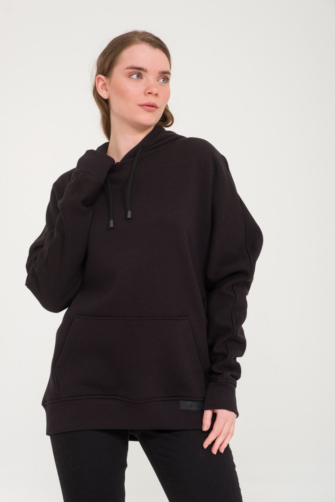 Black Leather Print Hoodie - ADAMO