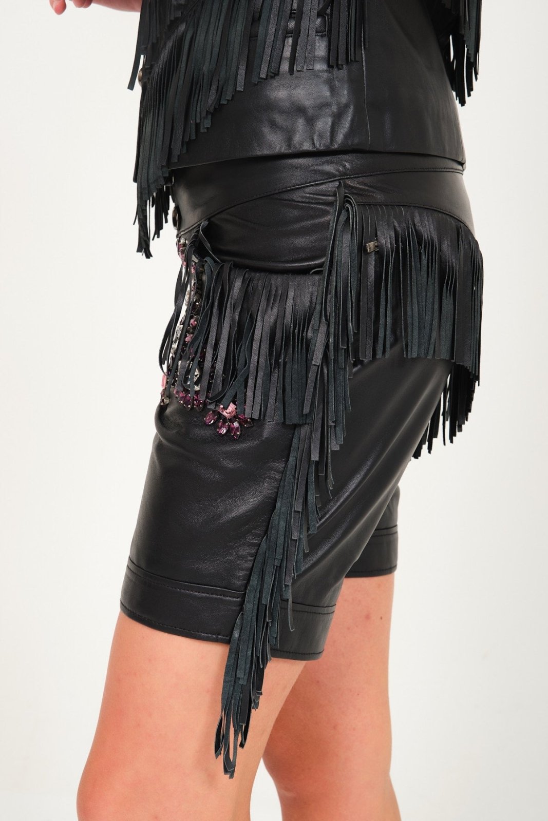 Black Leather Short - ADAMO