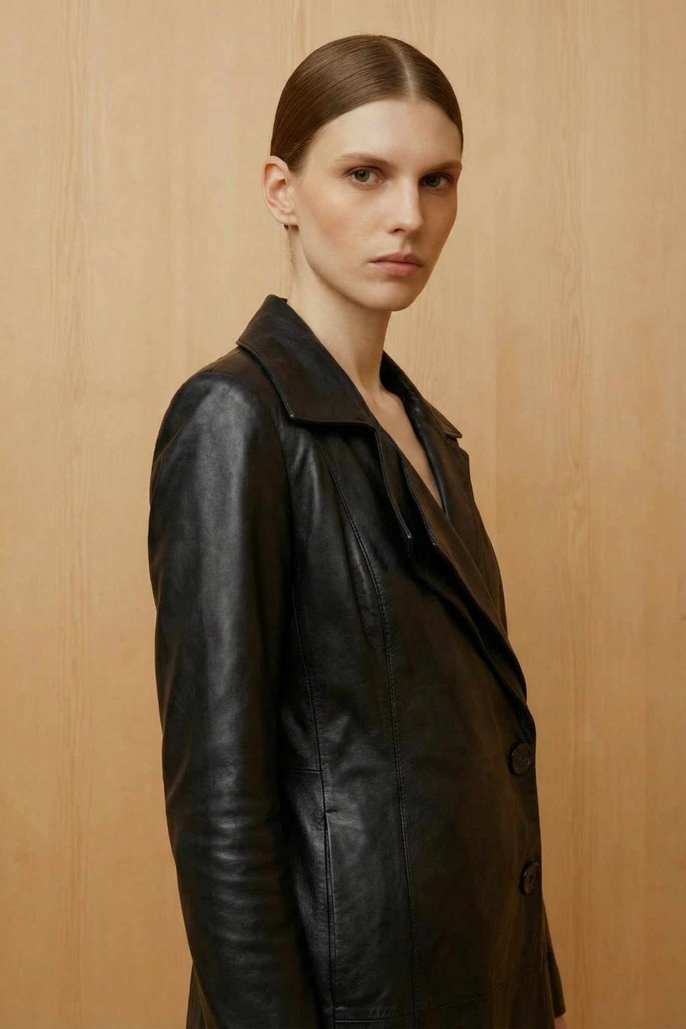Black Leather Trench Coat - ADAMO