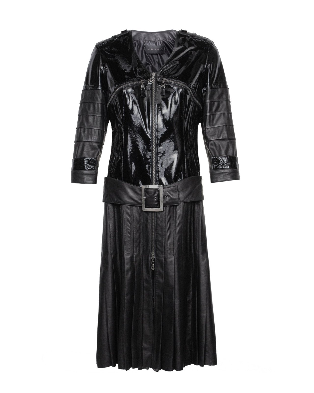 Black Leather Trench Coat - ADAMO